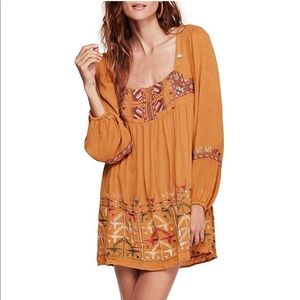 Free People Rhiannon Embroidered Mini Dress